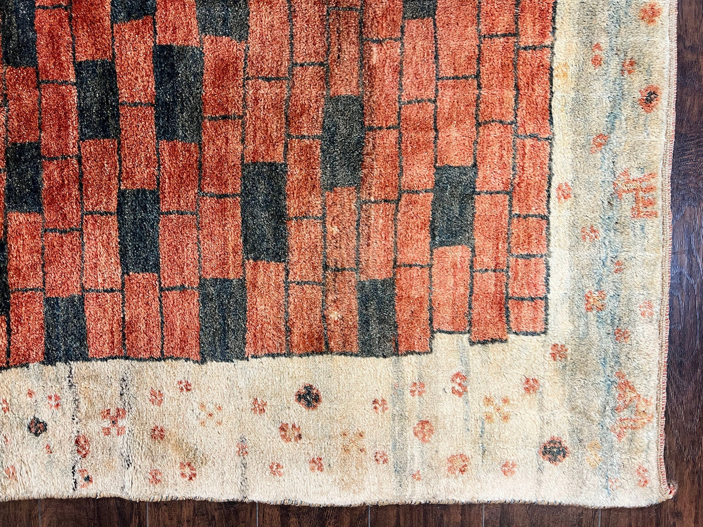 Persian Gabbeh Rug 6x8 Ft Handwoven Wool Tribal Area Rug For Home Decor