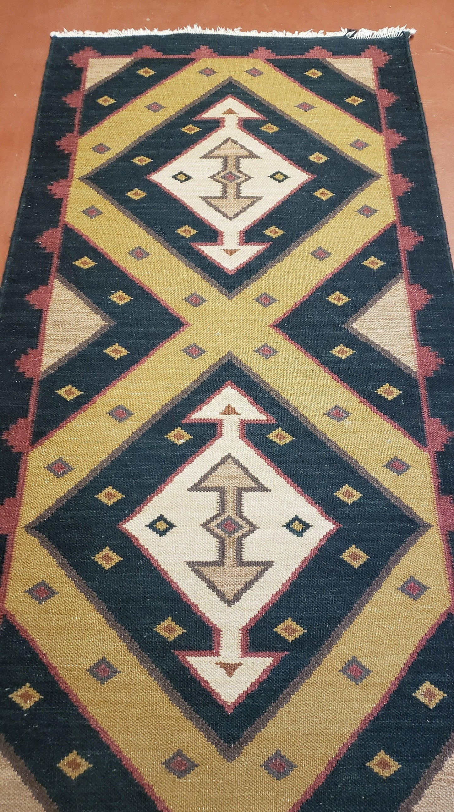 Kilim Runner Rug Vintage Hand Knotted Wool