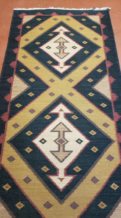 Kilim Runner Rug Vintage Hand Knotted Wool