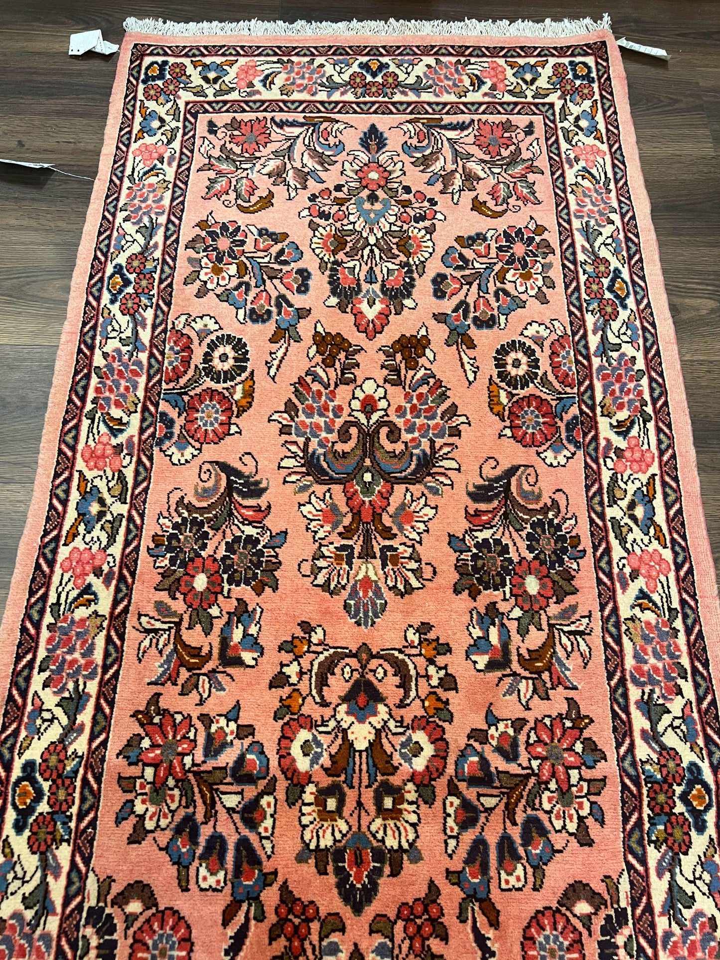 Persian Runner Rug 2.9x13.6 Vintage Hand Knotted Sarouk Wool Oriental Runner