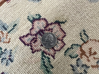 Sino Persian Rug 8x10 Floral Wool Handmade Carpet Oatmeal Teal