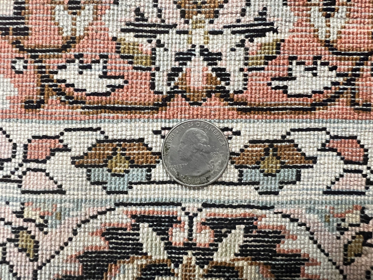 Kashmiri Silk Rug 3x5 Navy Blue Handmade Floral Medallion Indo Persian Silk