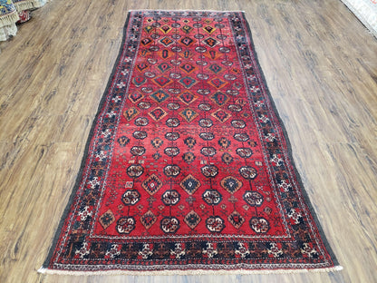 Baluch Afghan Turkoman Tribal Wool Rug Handmade With Organic Dyes 8x4 Carpet