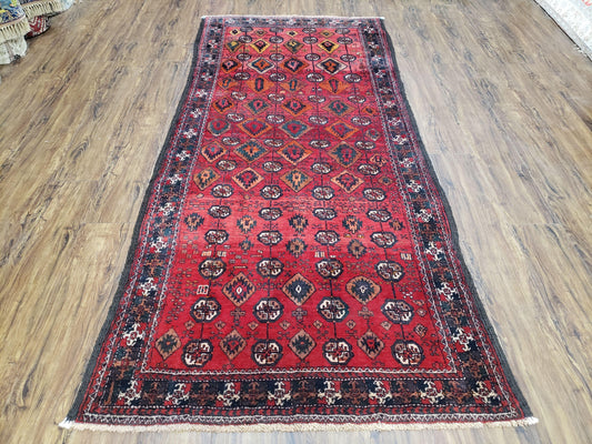 Baluch Afghan Turkoman Tribal Wool Rug Handmade With Organic Dyes 8x4 Carpet