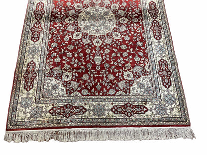 Vintage Handmade Chinese Silk Rug 4x6 Hand Knotted Oriental Silk 400 KPSI