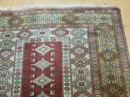 Antique Turkish Oushak Wool Rug Handmade 4 By 8 Feet 49 By 91 Inches