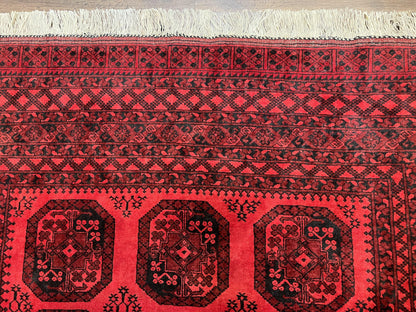 Afghan Turkoman Rug 7x10 Hand Knotted Vintage Yamud Beshir Bokhara Wool Carpet