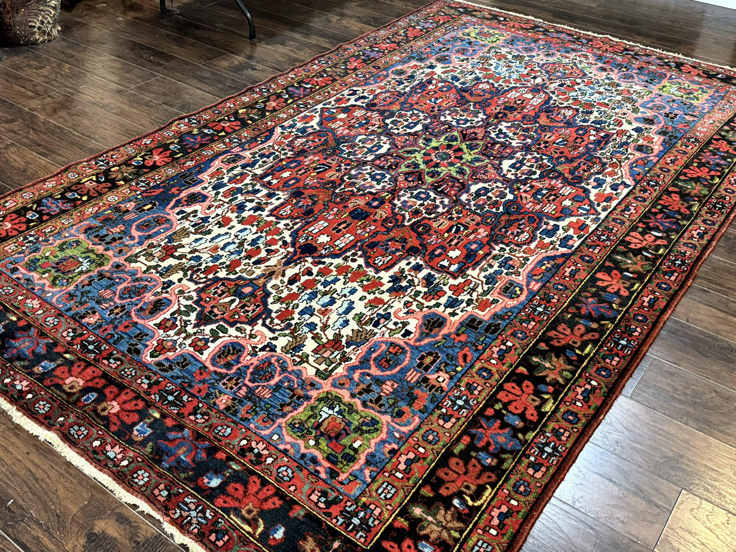 Persian Bakhtiari Rug Hand Knotted Wool Antique