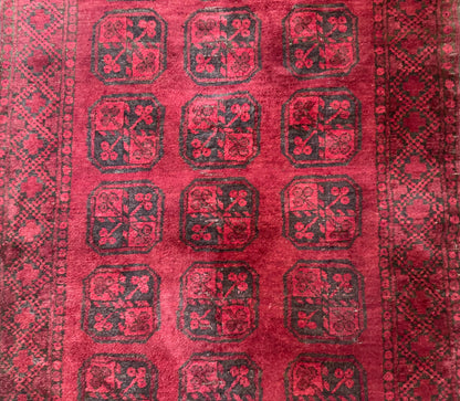 Afghan Bokhara Bashir Rug 3x6 Red