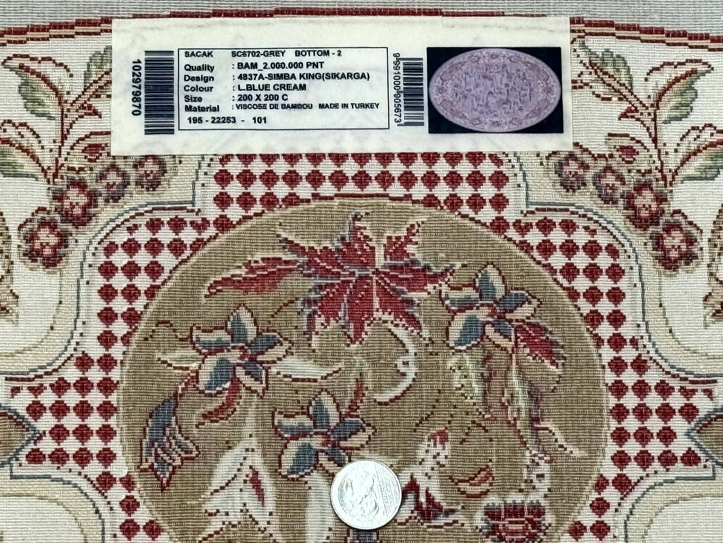 Round Silk Rug 6x6 Bamboo Silk Hunting Design With Animal Pictorials