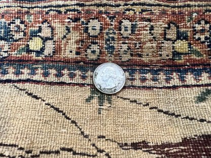 Antique Persian Kirman Rug Hand Knotted Wool Pictorial 2x2.5 Small Area Rug