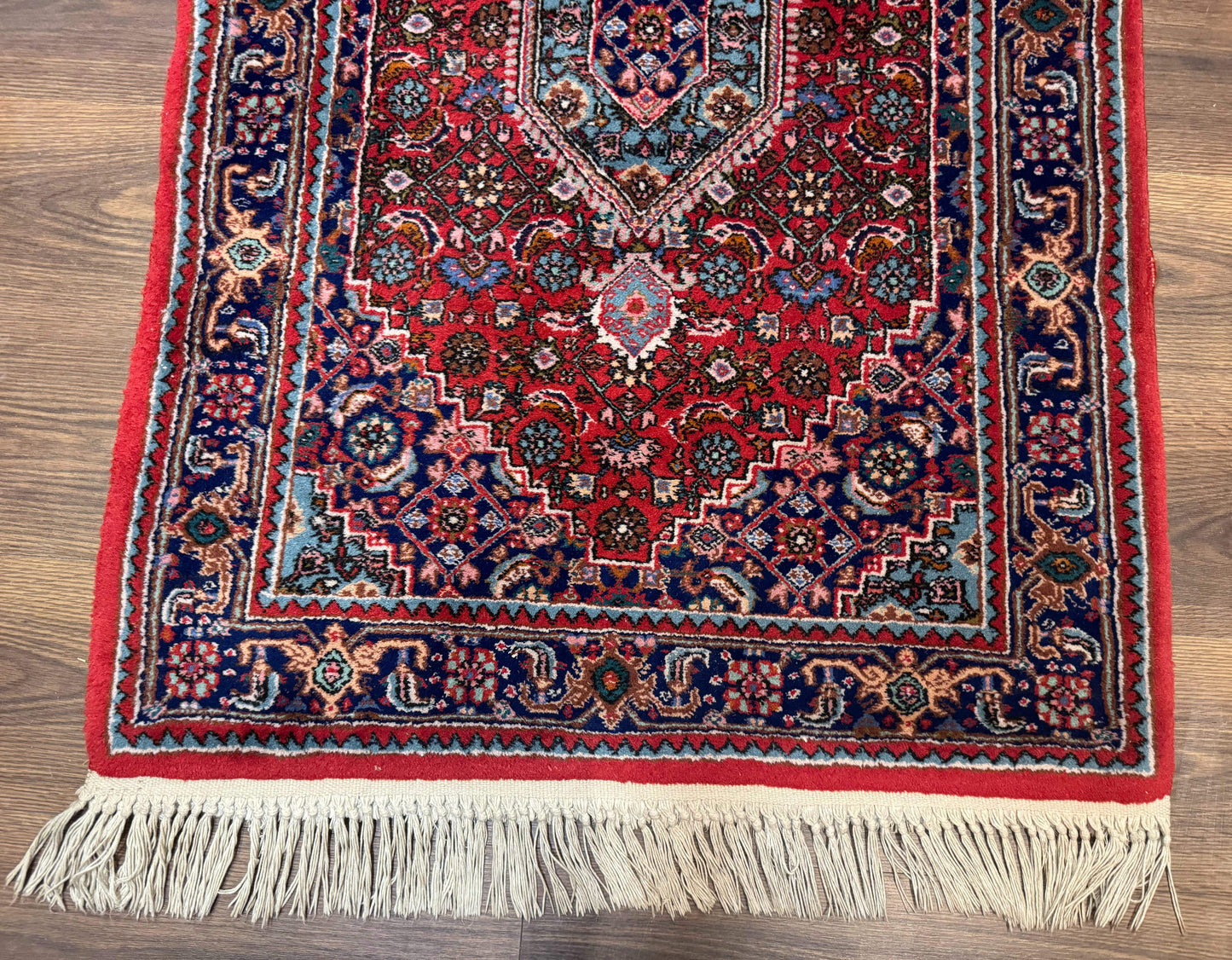 Indo Persian Bidjar Runner Rug 3 x 18.6 Wool Long Oriental Carpet