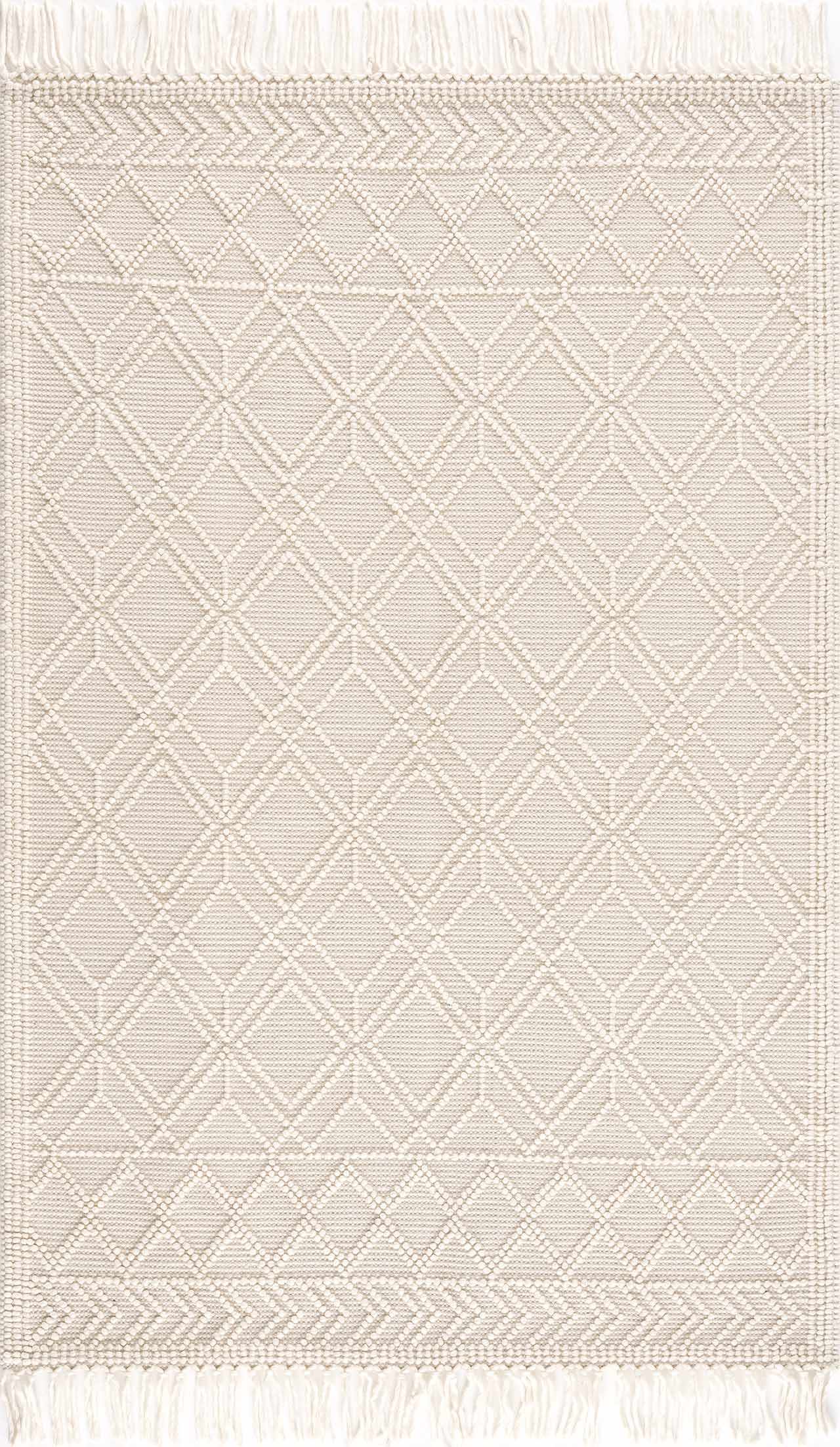 Beige Wool Rug - Ramsbury Trellis Design for Cozy Interiors