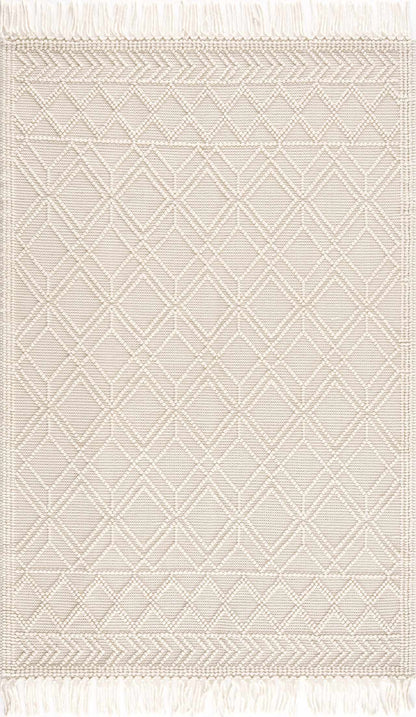 Beige Wool Rug - Ramsbury Trellis Design for Cozy Interiors