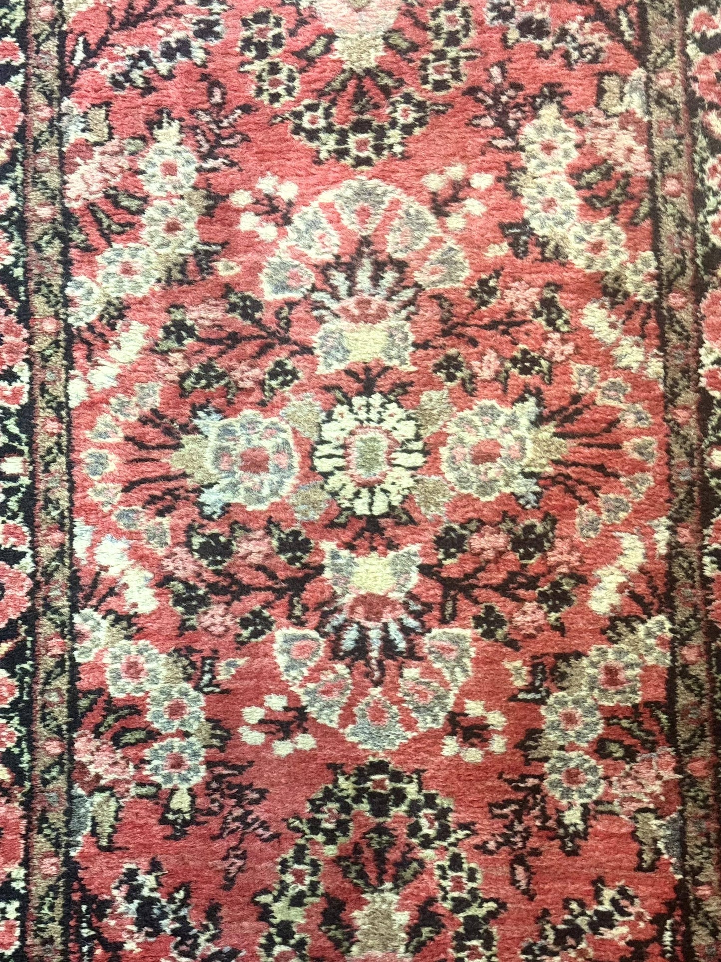 Persian Hamadan Runner Rug 2x13.6 Ft Hand Knotted Wool Red Floral Hallway Carpet