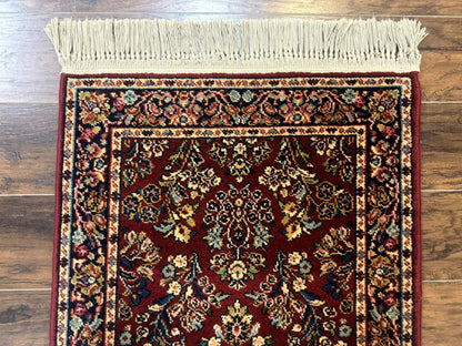 Karastan Rug Red Sarouk Wool Pile 2.6x4 Vintage 700 Series Number 785