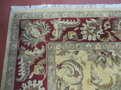 Vintage Handmade Rug Jaipur Tea Washed Hand Knotted Oriental 9x12