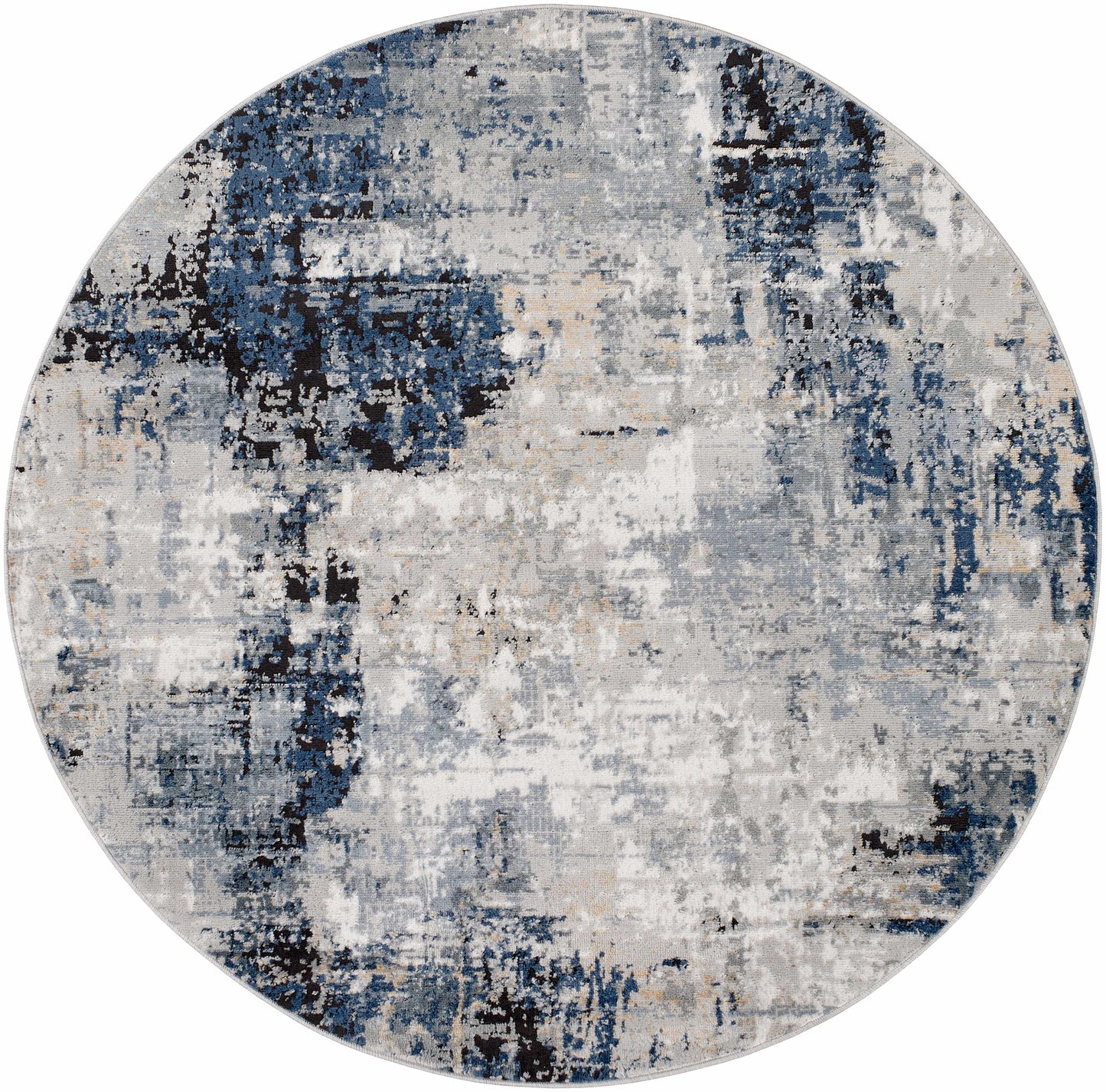 Blue Abstract Area Rug - Modern Stylish Design for Interiors