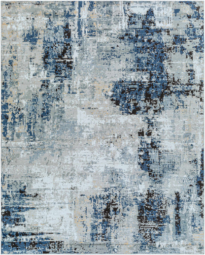 Blue Abstract Area Rug - Modern Stylish Design for Interiors