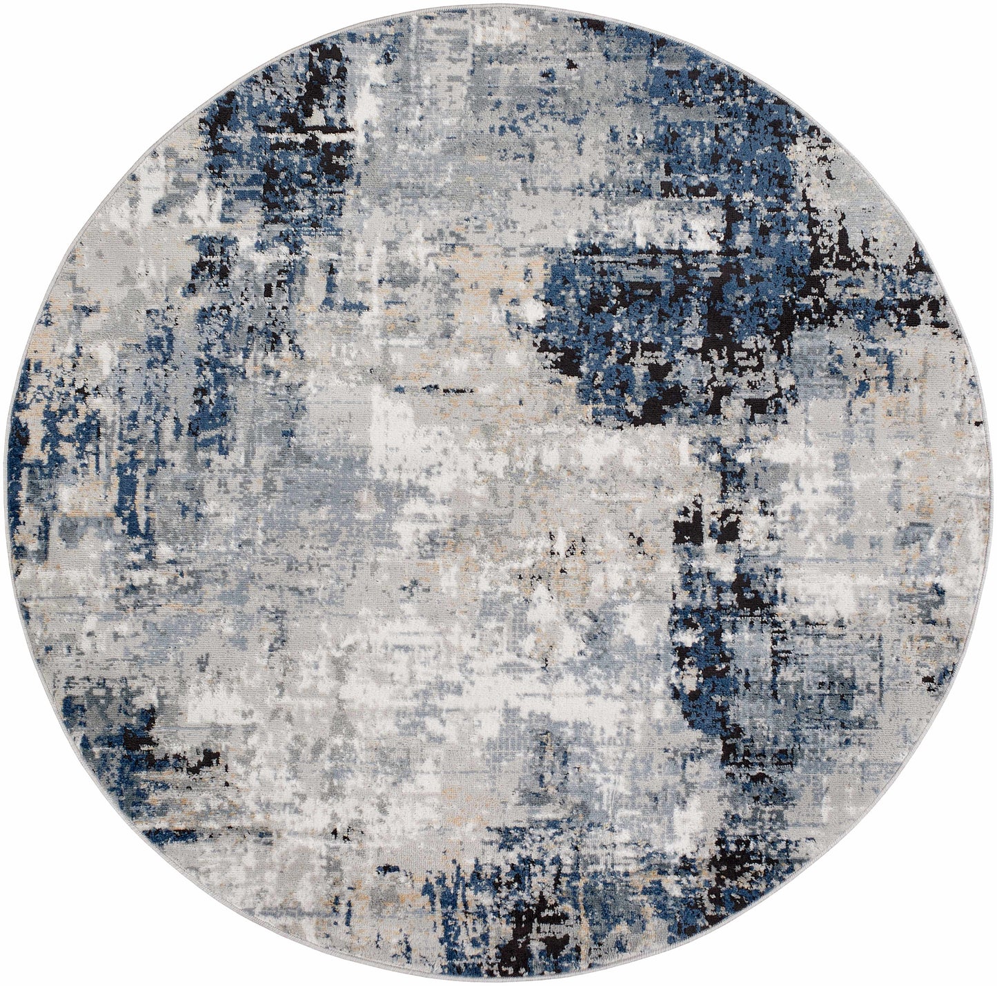 Blue Abstract Area Rug - Modern Stylish Design for Interiors