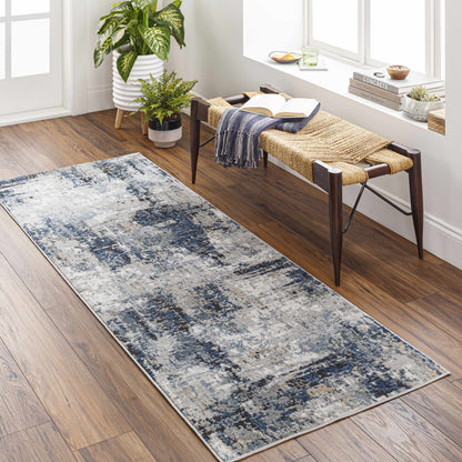 Blue Abstract Area Rug - Modern Stylish Design for Interiors