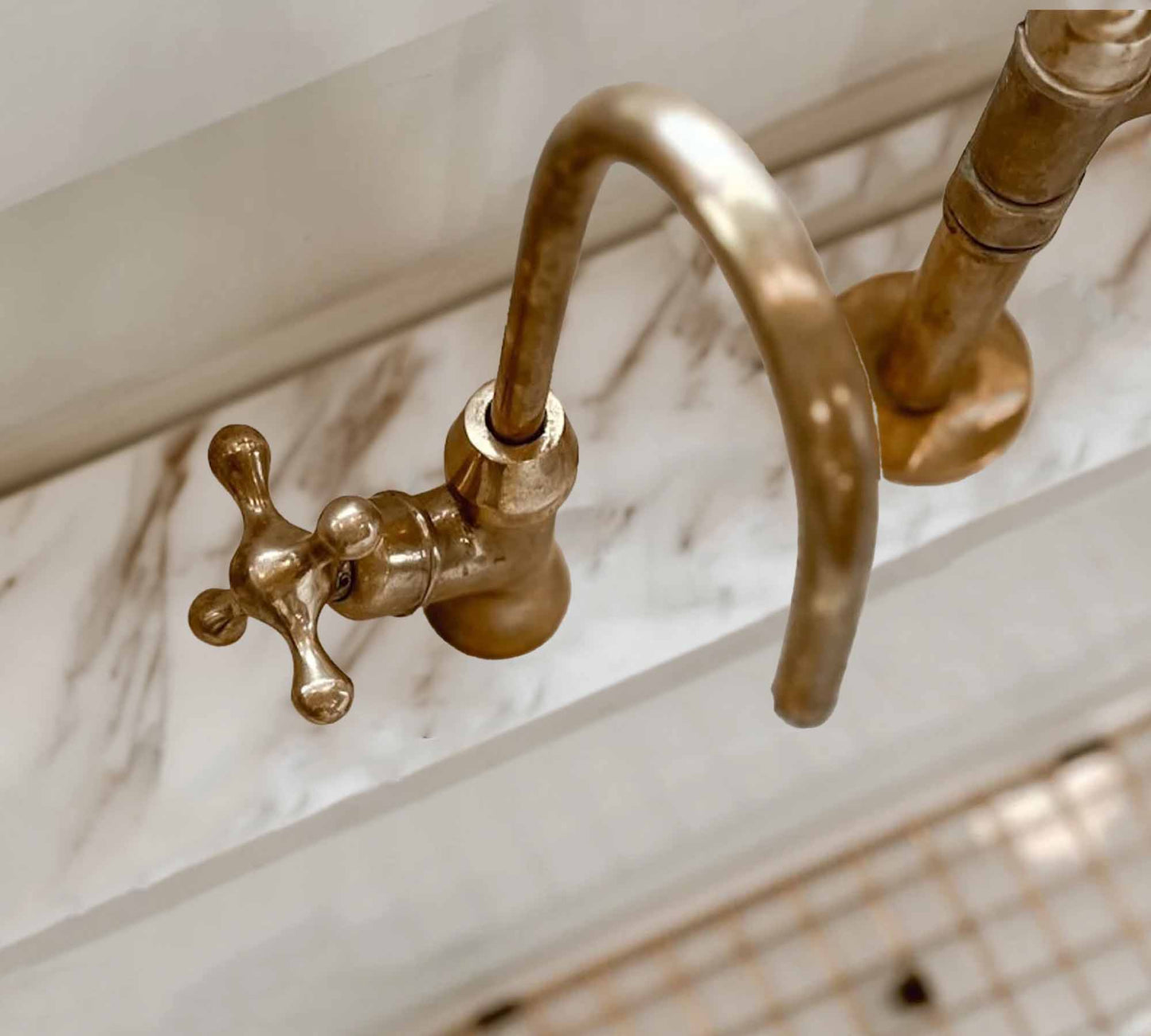 Unlacquered brass faucet