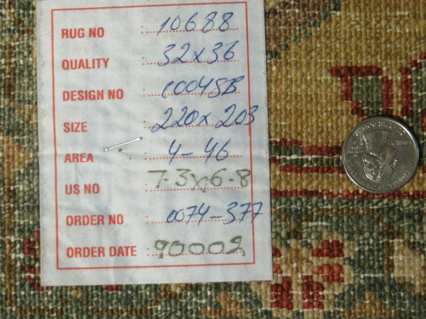 Egypt Agra Wool Rug Vintage Handmade 6.5 By 7 Feet One Of A Kind Hand Knotted Carpet