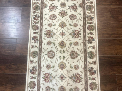 Pak Persian Runner Rug 2.6 X 8ft Handmade Wool and Silk Highlights