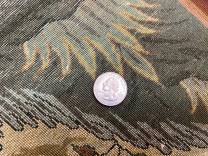 Persian Tabriz Pictorial Rug Hand Knotted Wool Rug 5x3 Vintage Semi Antique Oriental Carpet