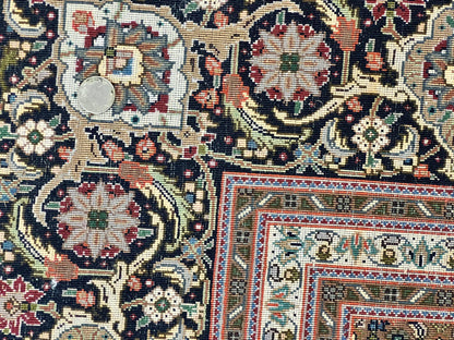 Persian Tabriz Rug 7x10 Hand Knotted Wool Vintage Carpet Collection