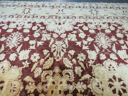 Hand Made Pakistan Wool Rug Peshawar Floral Design 9 Ft 9 In X 15 Ft 5 In