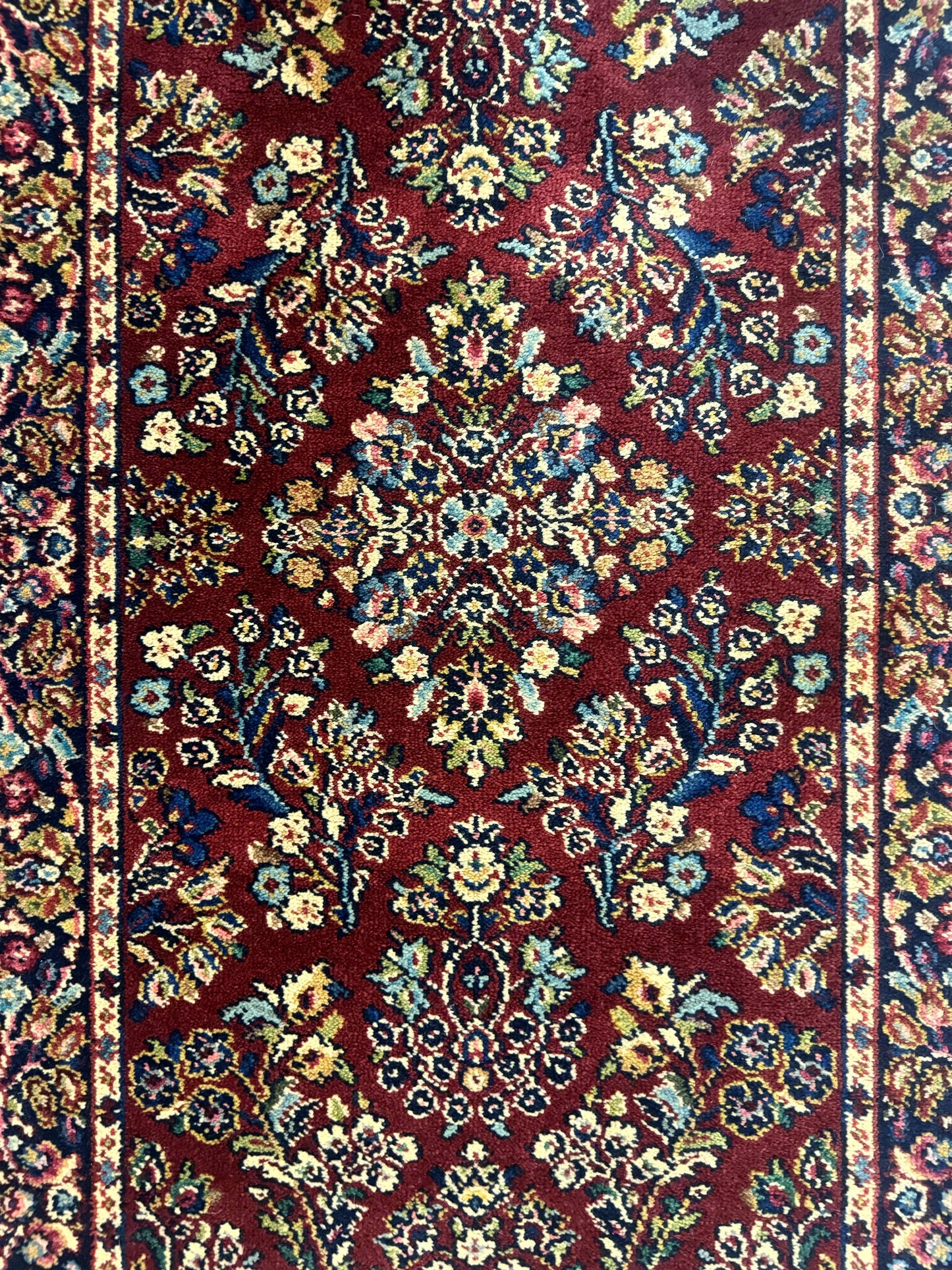Karastan Rug Red Sarouk Wool Pile 2.6x4 Vintage 700 Series Number 785