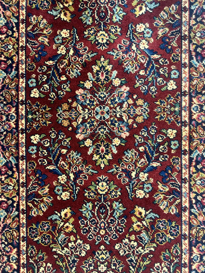 Karastan Rug Red Sarouk Wool Pile 2.6x4 Vintage 700 Series Number 785