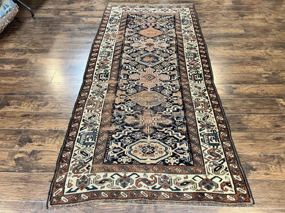 Antique Persian Tribal Runner Rug Handmade Wool Hallway Carpet For Vintage Decor