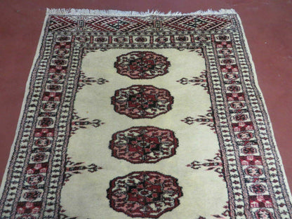 Turkoman Bokhara Rug Handmade Pakistani Wool Runner 2ft 7in By 6ft 9in