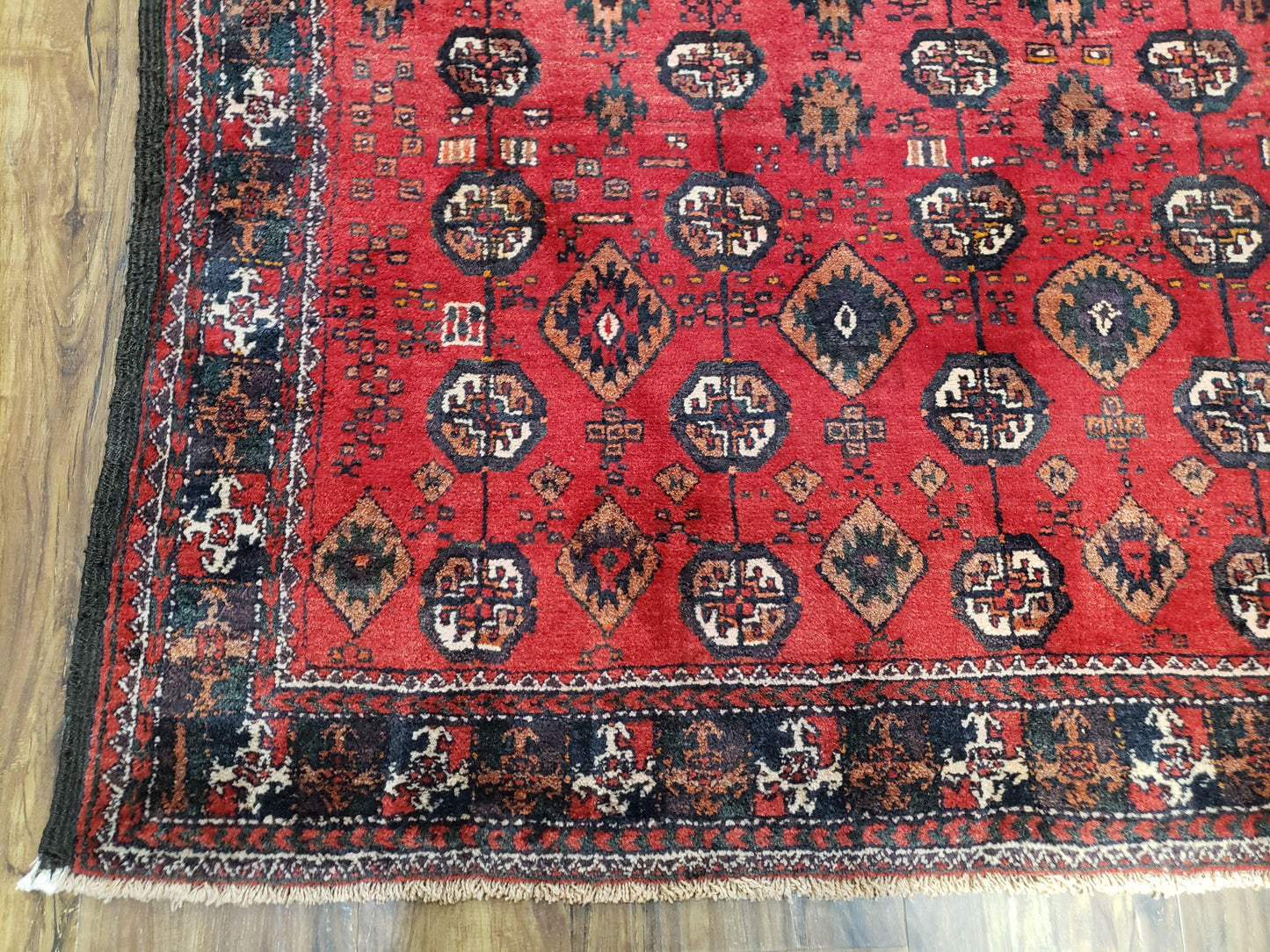 Baluch Afghan Turkoman Tribal Wool Rug Handmade With Organic Dyes 8x4 Carpet
