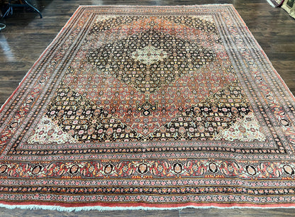 Rare Antique Persian Tabriz Rug 9x12 Handmade Wool Red Herati Pattern