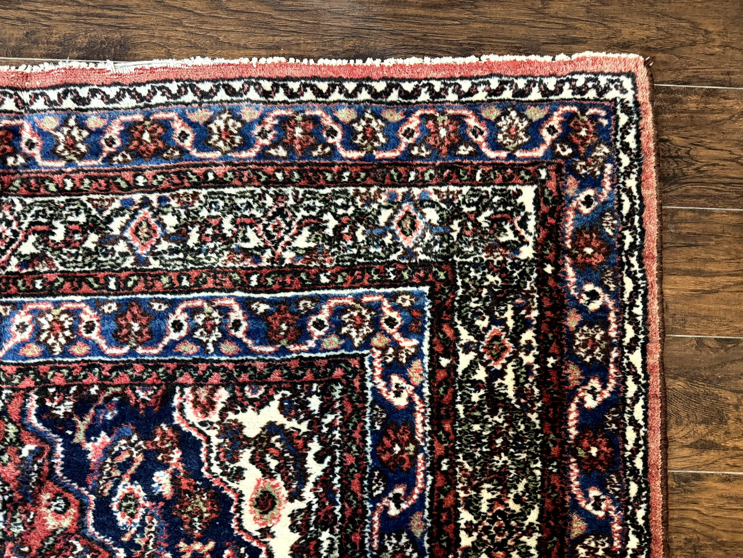 Persian Tribal Rug 6x11 Red Blue Ivory Antique Carpet Hamadan Dargazin Hand Knotted