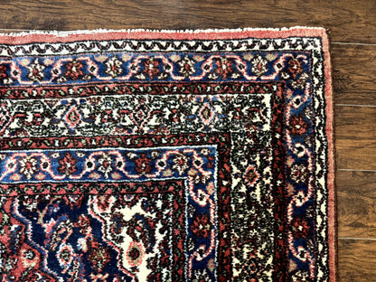 Persian Tribal Rug 6x11 Red Blue Ivory Antique Carpet Hamadan Dargazin Hand Knotted