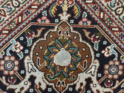 Persian Tabriz Rug 7x10 Handmade Wool Herati Mahi Pattern Vintage