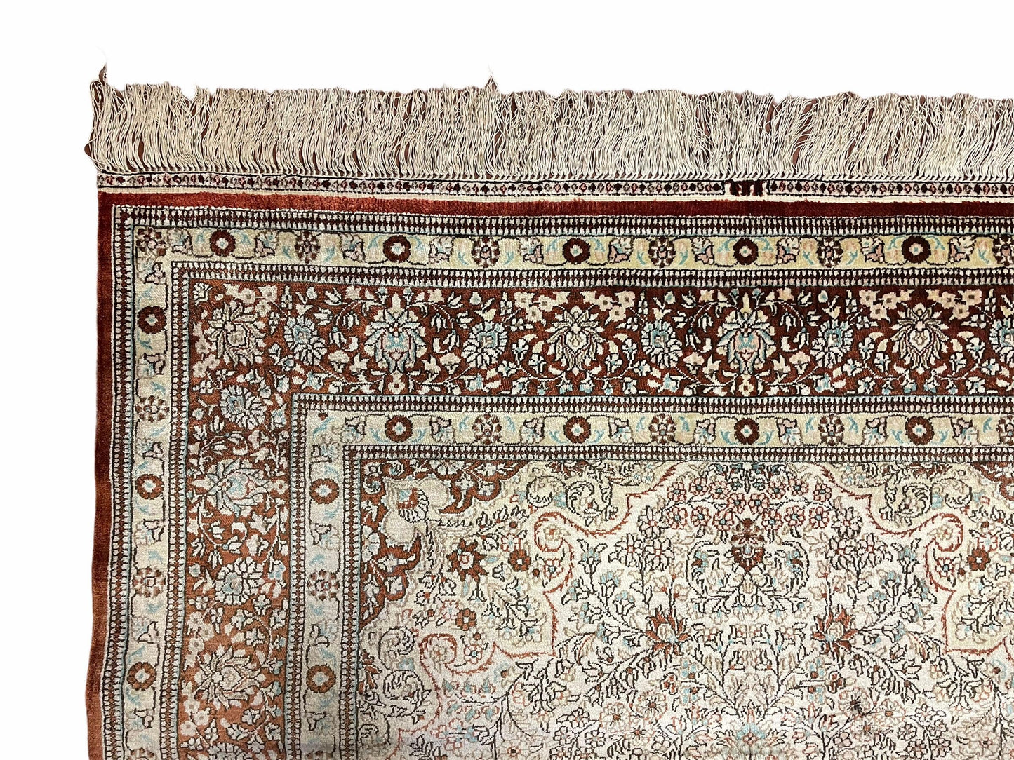 4x6 Vintage Handmade Chinese Oriental Silk Rug Hand Knotted 400 KPSI