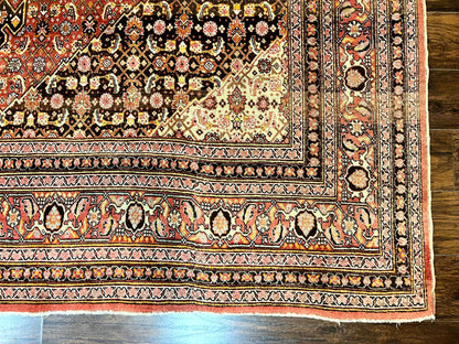 Rare Antique Persian Tabriz Rug 9x12 Handmade Wool Red Herati Pattern