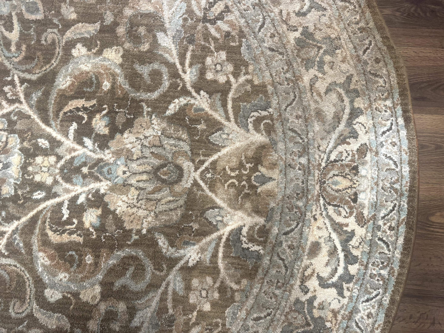 Karastan Rug Euphoria Round 8x8 Ft Indo Mahal Design Contemporary