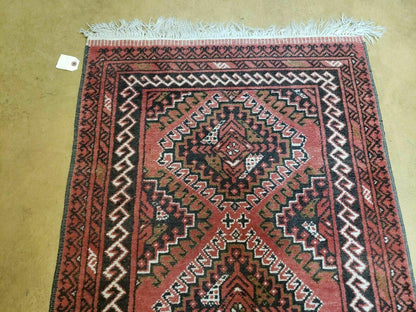 Vintage Bokhara Runner Rug Turkoman Wool Handmade From Pakistan 2 Ft 5 In By 9 Ft