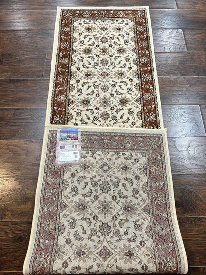 Runner Rug 2 X 7.6 Floral Allover Ivory And Rust Hallway Oriental Style