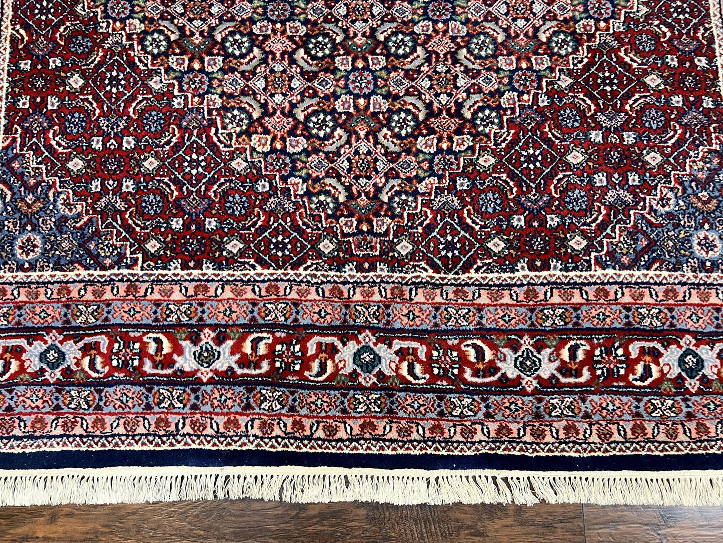 Indo Persian Rug 7x10 Hand Knotted Wool Bidjar Vintage Oriental Carpet Herati Pattern