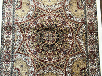 Turkish Silk Runner Rug 2.6 By 12 Hereke Mamluk Bamboo Silk Contemporary Power Loomed New