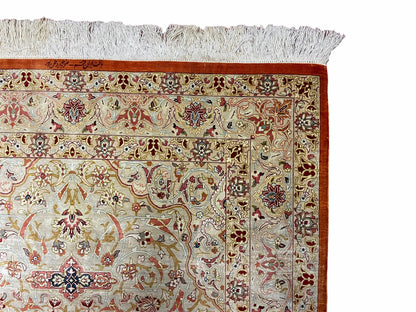 Vintage Handmade Turkish Silk Rug 3x5 Oriental Area Rug 900 KPSI Wow