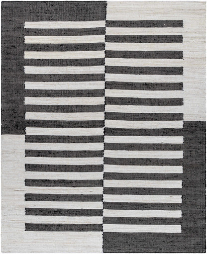 Jute Area Rug - Black White Natural Fiber Home Decor