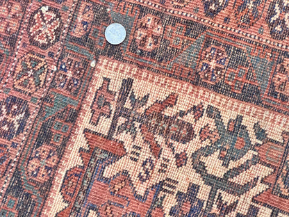 Persian Afshar Rug 5x6 Handmade Wool Tribal Carpet With Allover Repeated Motif